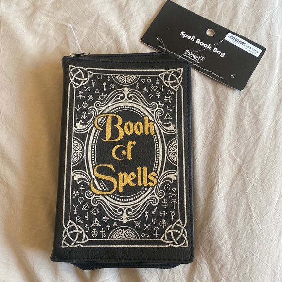 Spirit Handbags - Spirit Book of Spells Black and Gold Spellbook Crossbody Bag, NWT